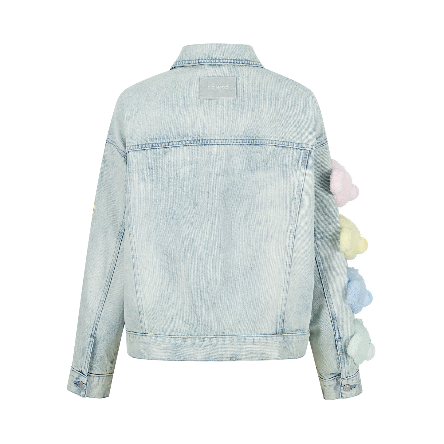 13DE MARZO Rainbow Bear Line Denim Jacket