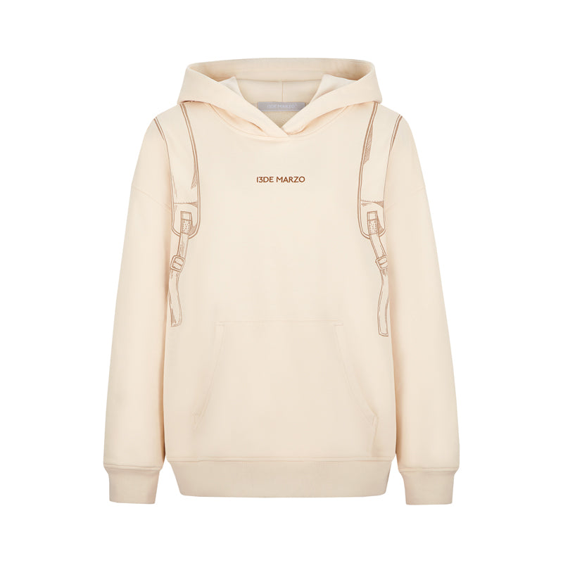 13DE MARZO Bear Backpack Print Hoodie - 13DE MARZO