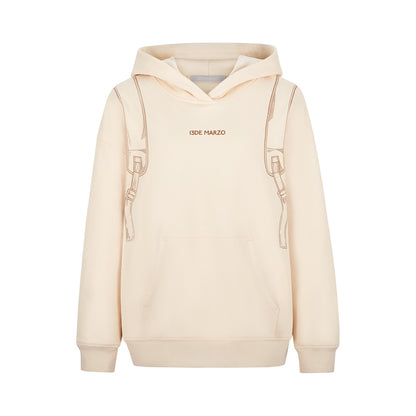 13DE MARZO Bear Backpack Print Hoodie - 13DE MARZO