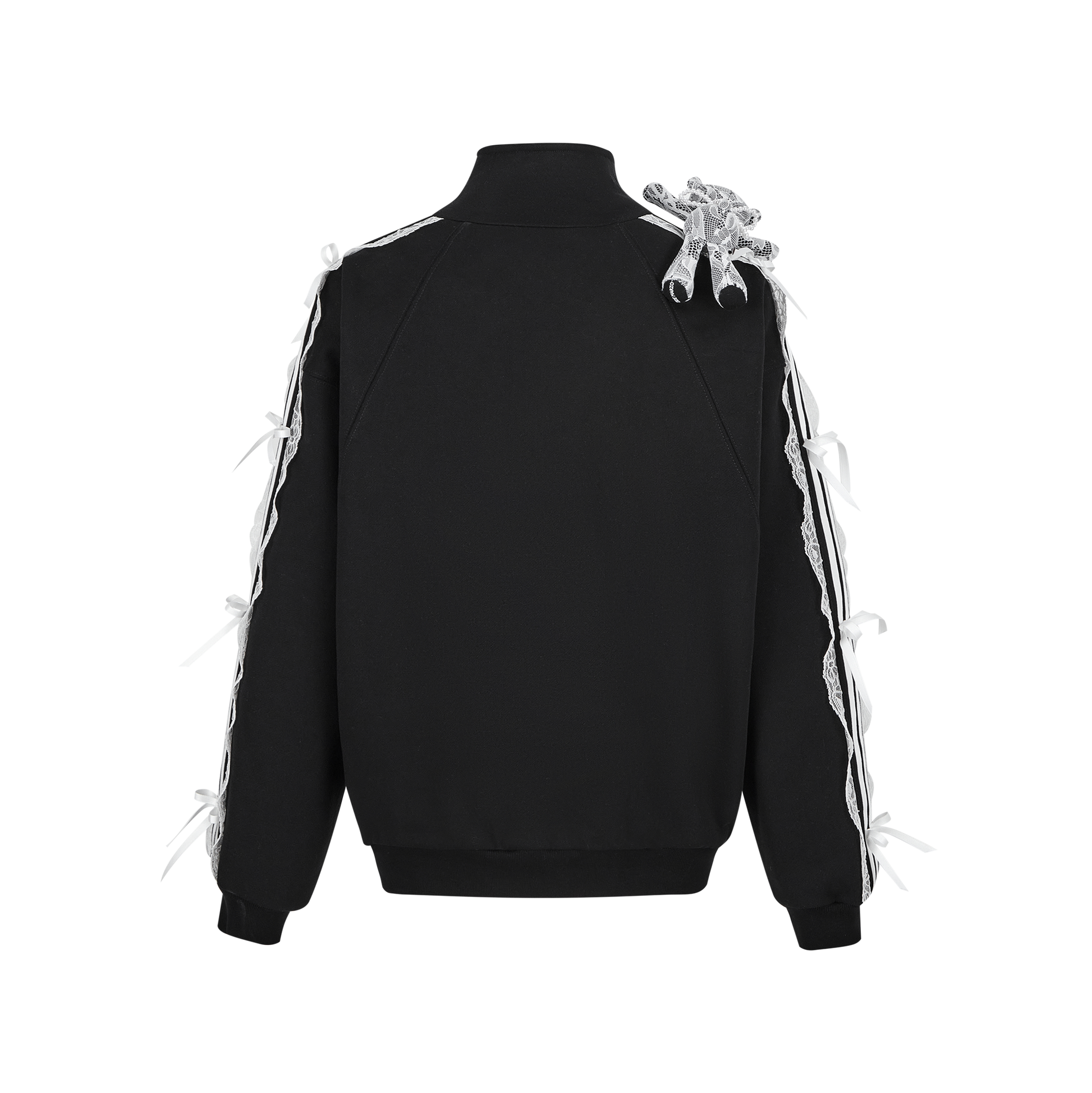 13DE MARZO Bear Lacy Knot Zip Sweatshirt
