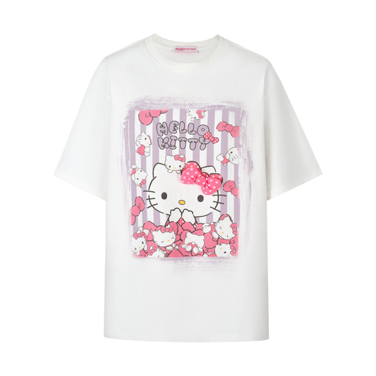 13DE MARZO Hello Kitty Bear Painting T-shirt