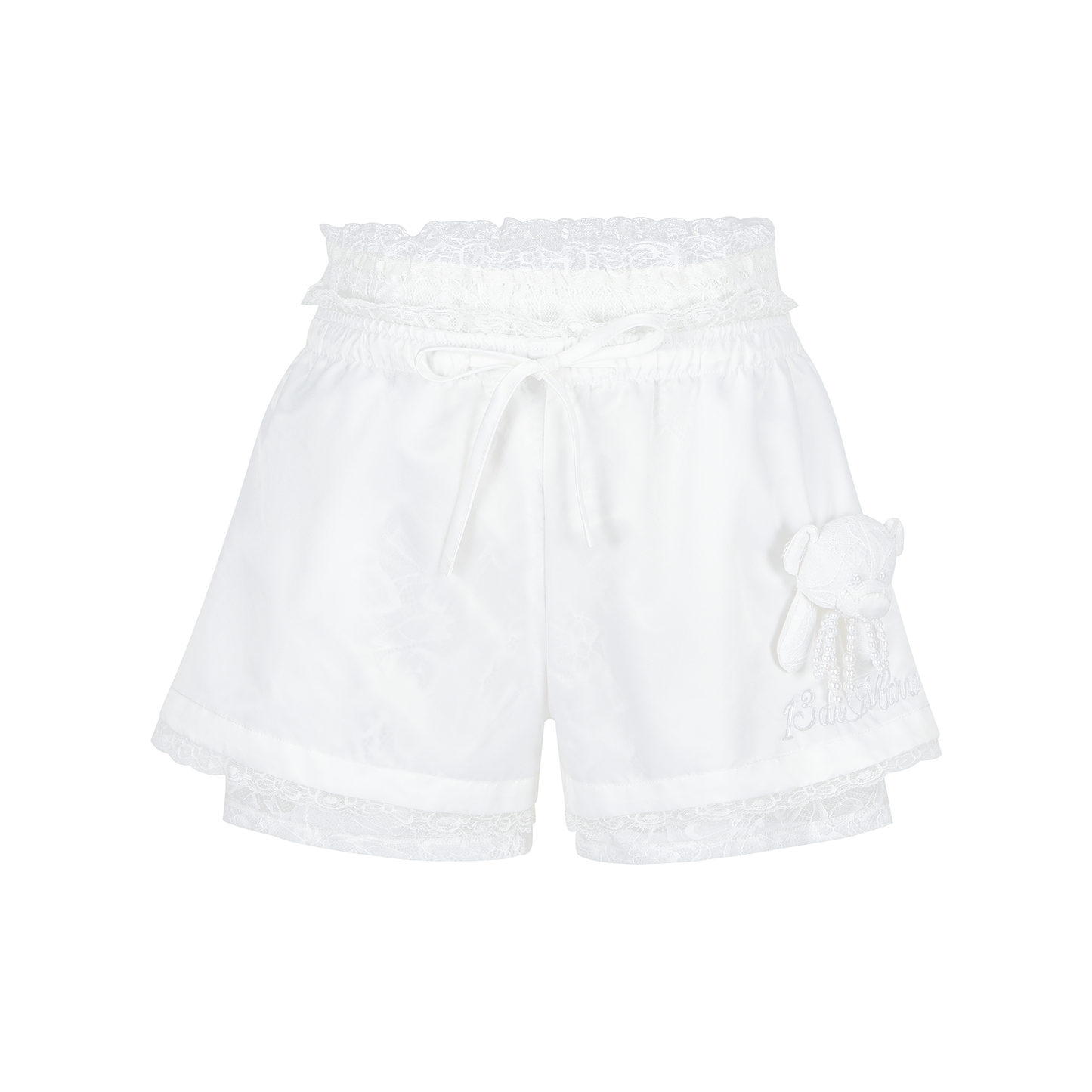 13DE MARZO Bear Lacy Bowknot Shorts