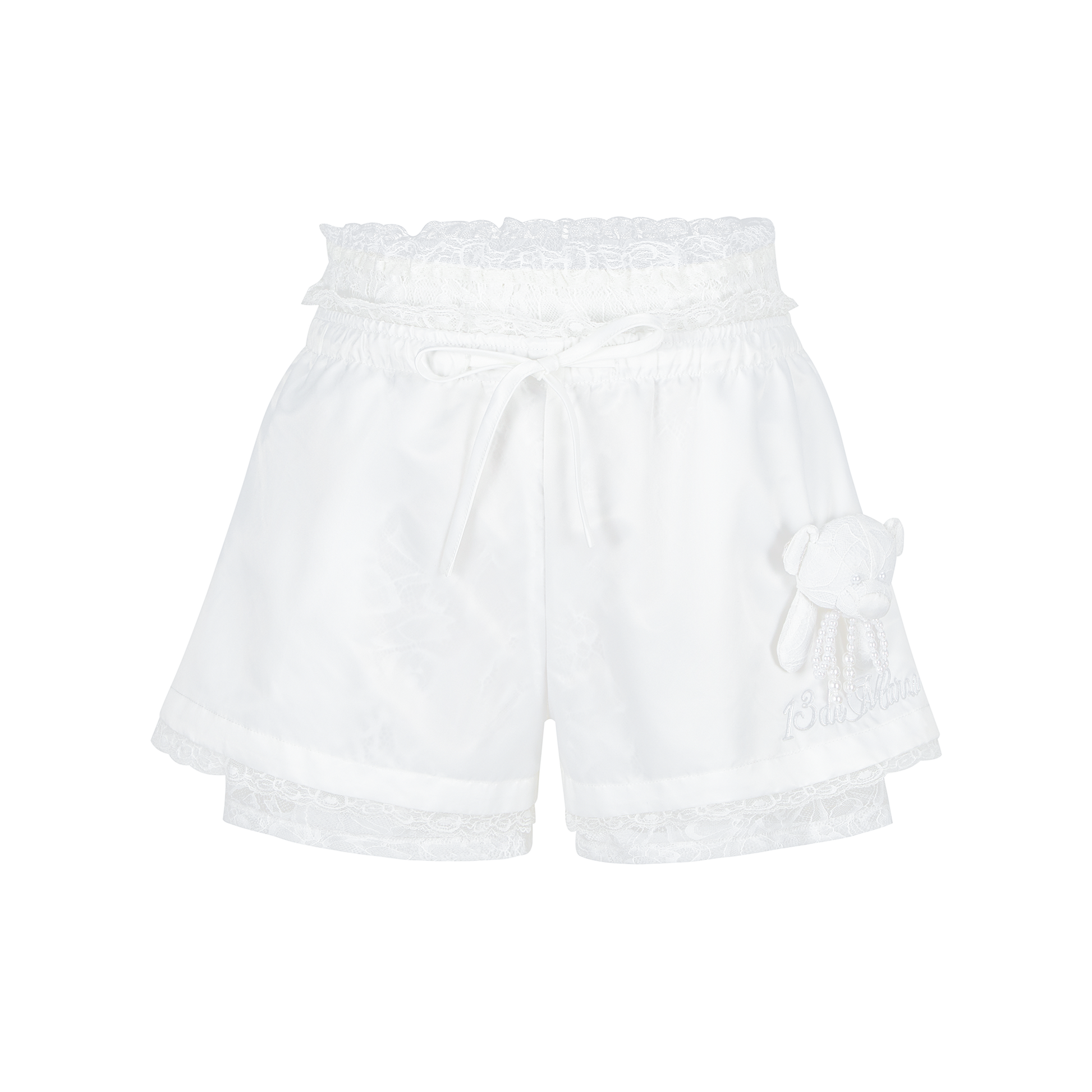13DE MARZO Bear Lacy Bowknot Shorts