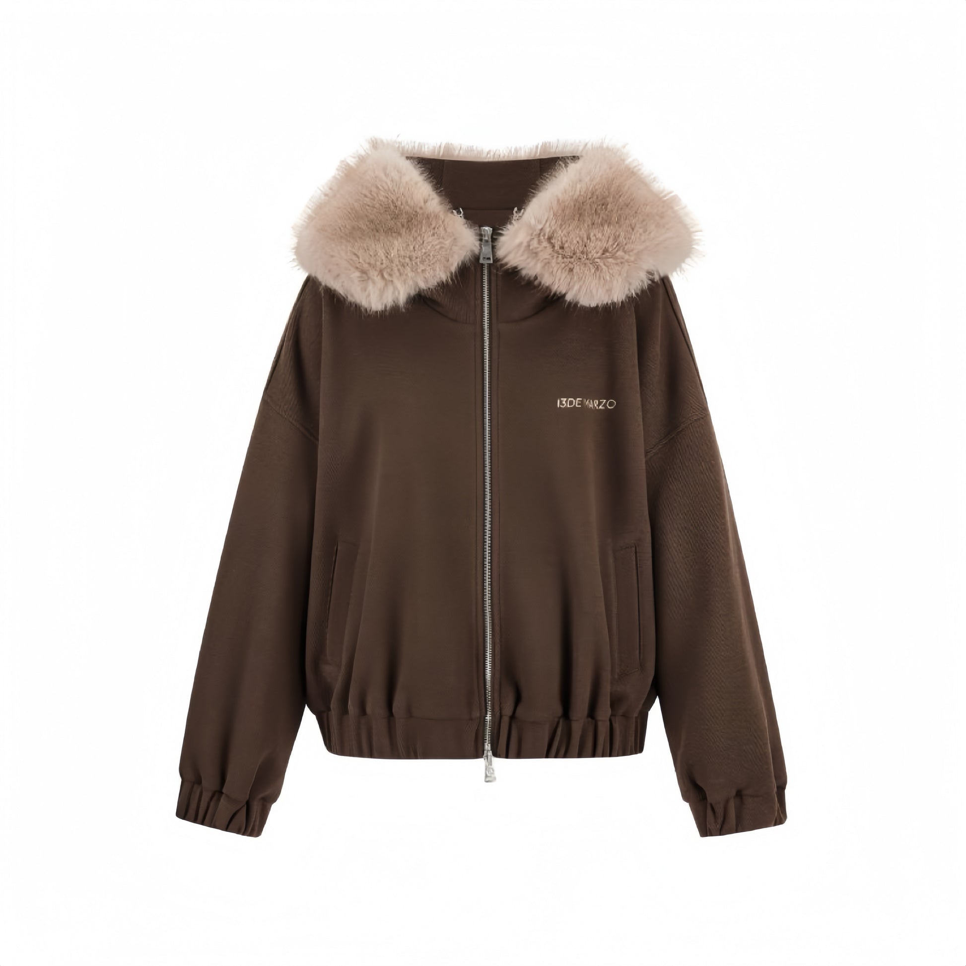 13DE MARZO Doozoo Zipper Hoodie Brown - 13DE MARZO