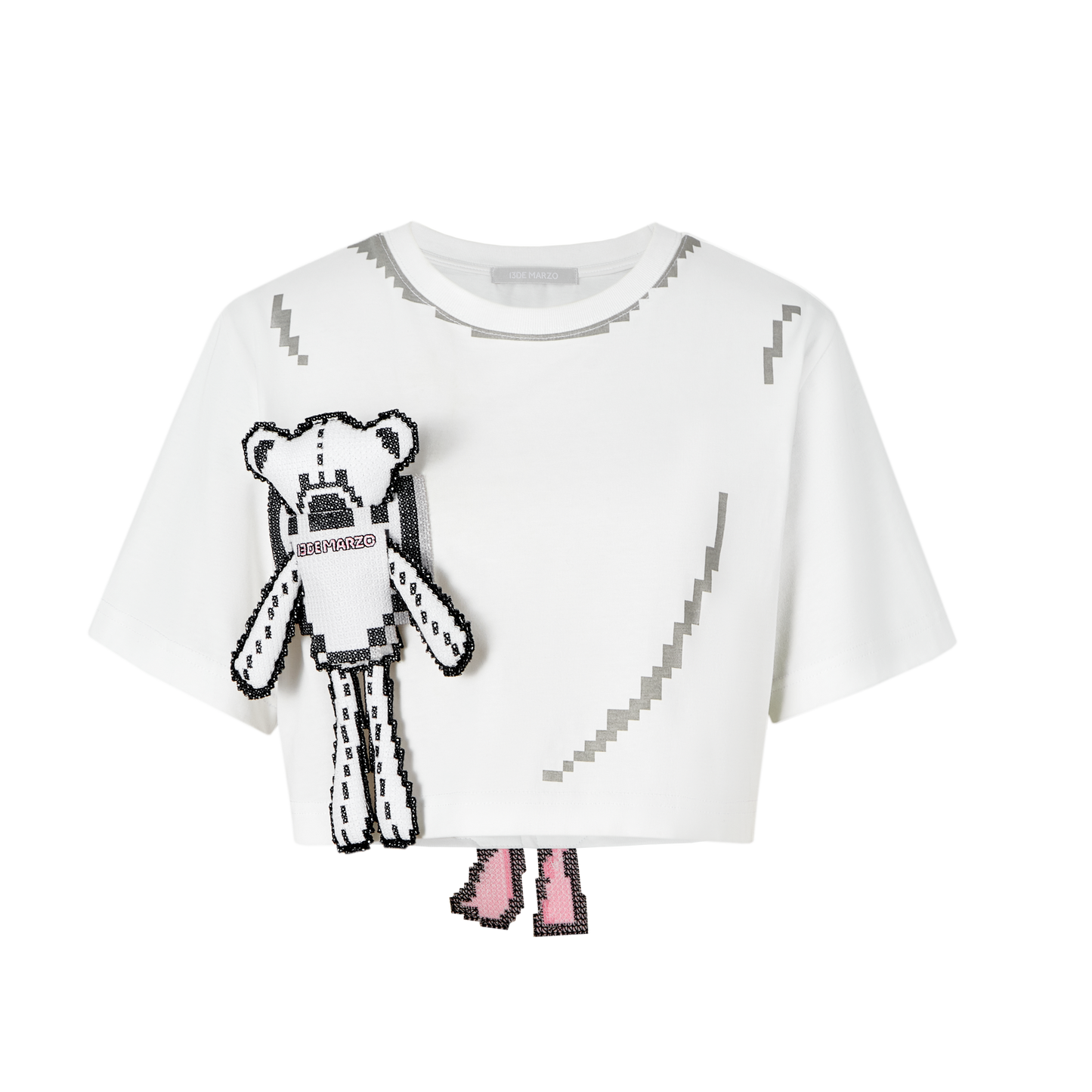 13DE MARZO 2D Pixel Bear Bow Back Tee