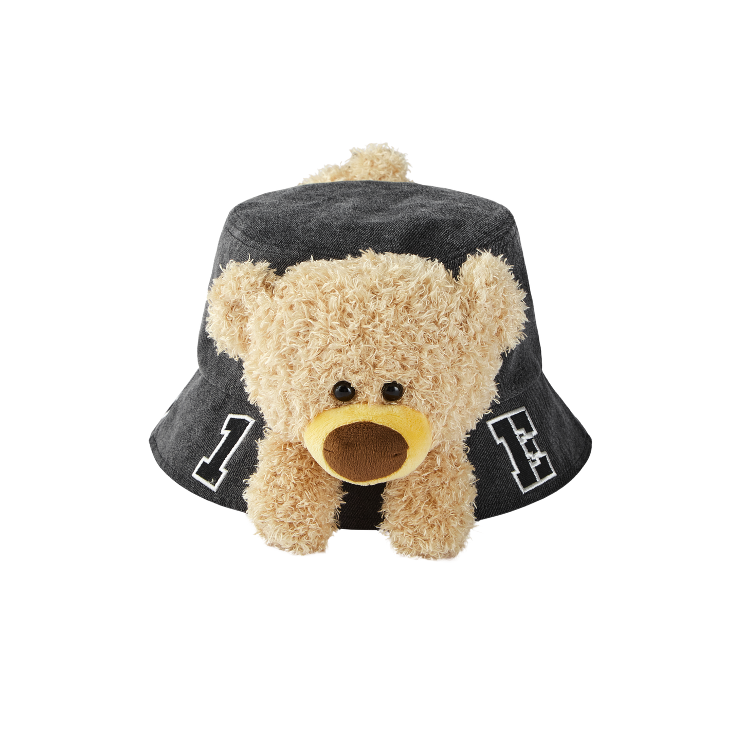 13DE MARZO Bear In Wormhole Denim Bucket Hat