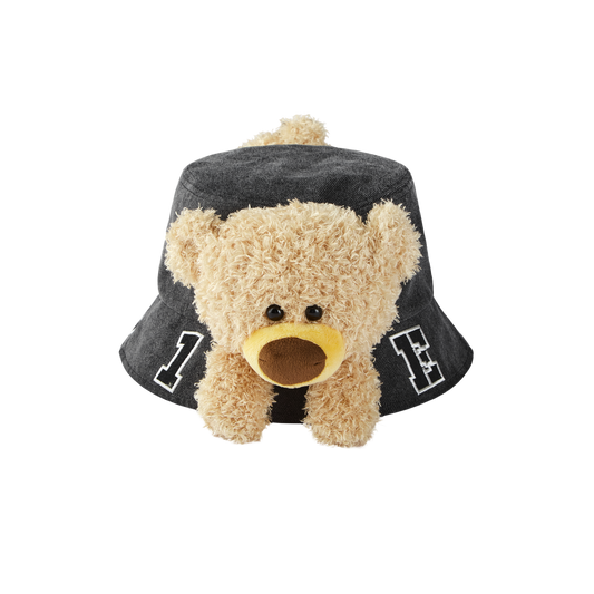 13DE MARZO Bear In Wormhole Denim Bucket Hat