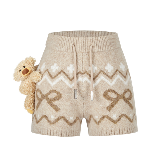 13DE MARZO Fair Isle Doozoo Knit Shorts