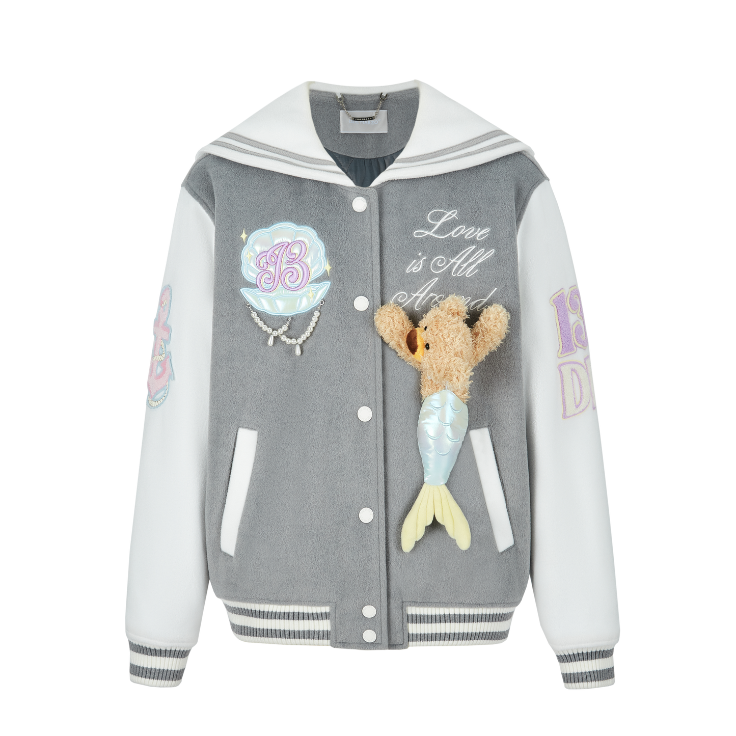 13DE MARZO Doozoo Mermaid Baseball Jacket