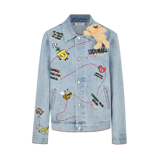 13DE MARZO Matthew Langille Bear Travel Denim Jacket