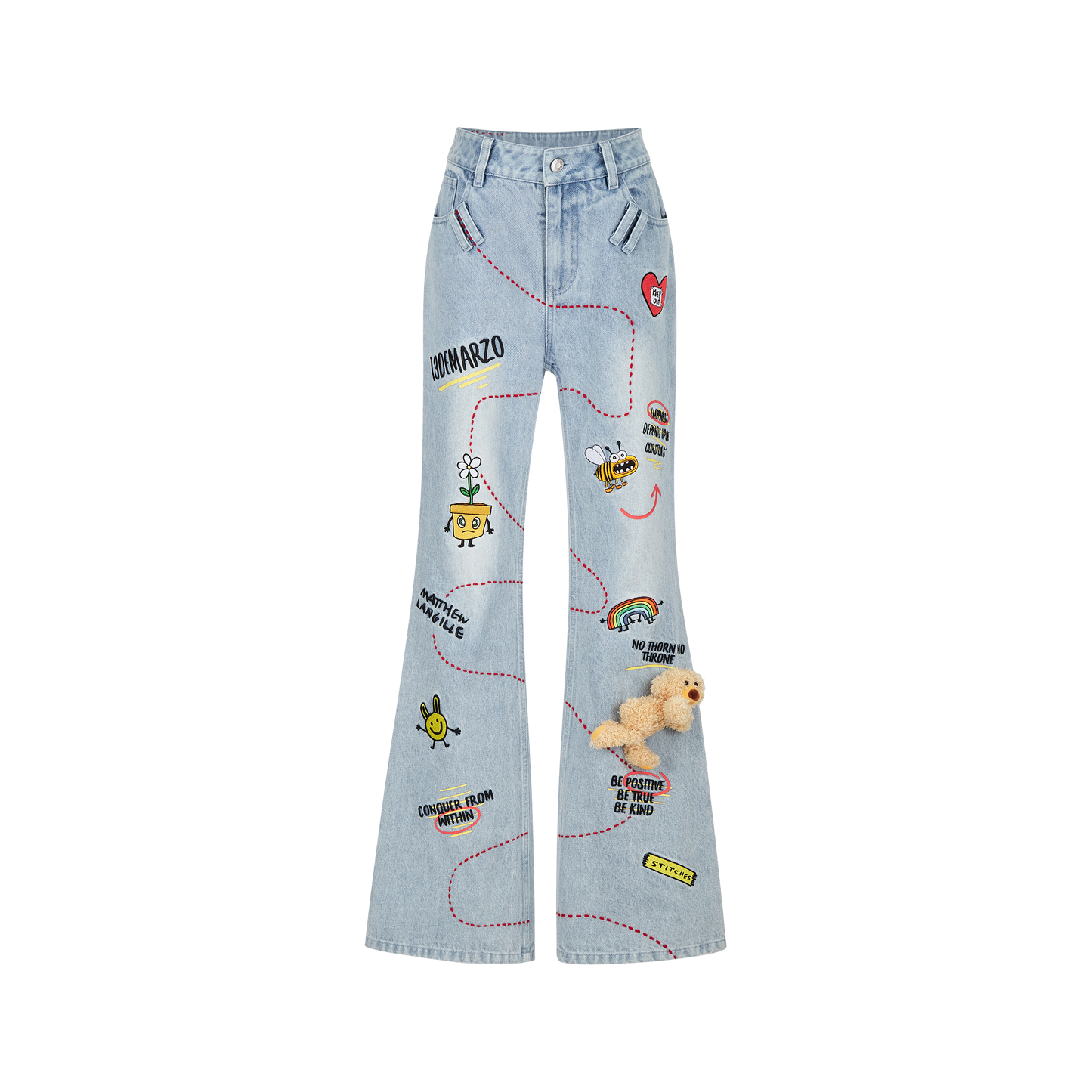 13DE MARZO Matthew Langille Bear Travel Flare Jeans