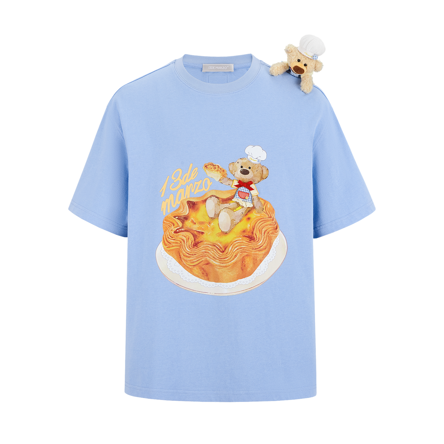 13DE MARZO Bear  Macau Tart T-shirt Blue