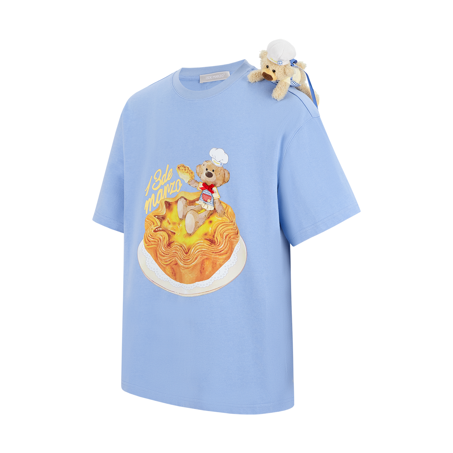13DE MARZO Bear  Macau Tart T-shirt Blue