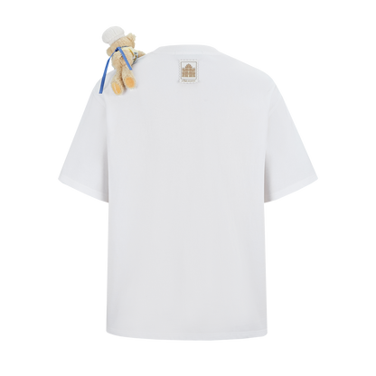 13DE MARZO Bear  Macau Tart T-shirt White