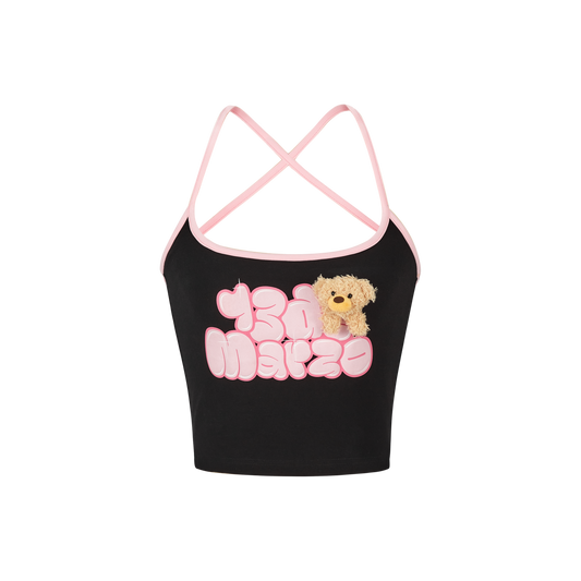 13DE MARZO Bubble Logo Backless Camisole