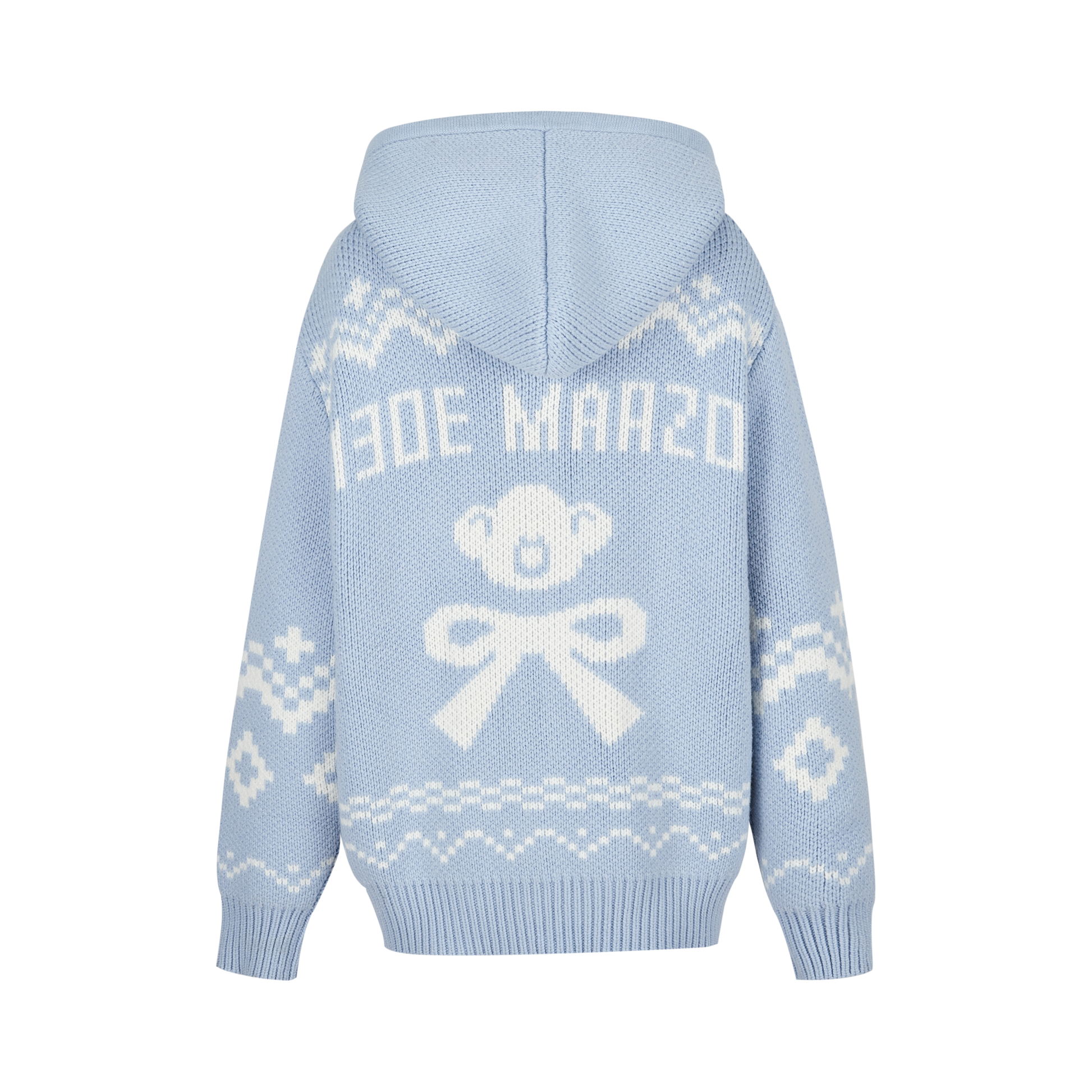 13DE MARZO Fair Isle Bear Zip Knit Hoodie 13DE MARZO Fair Isle Bear Zip Knit Hoodie
