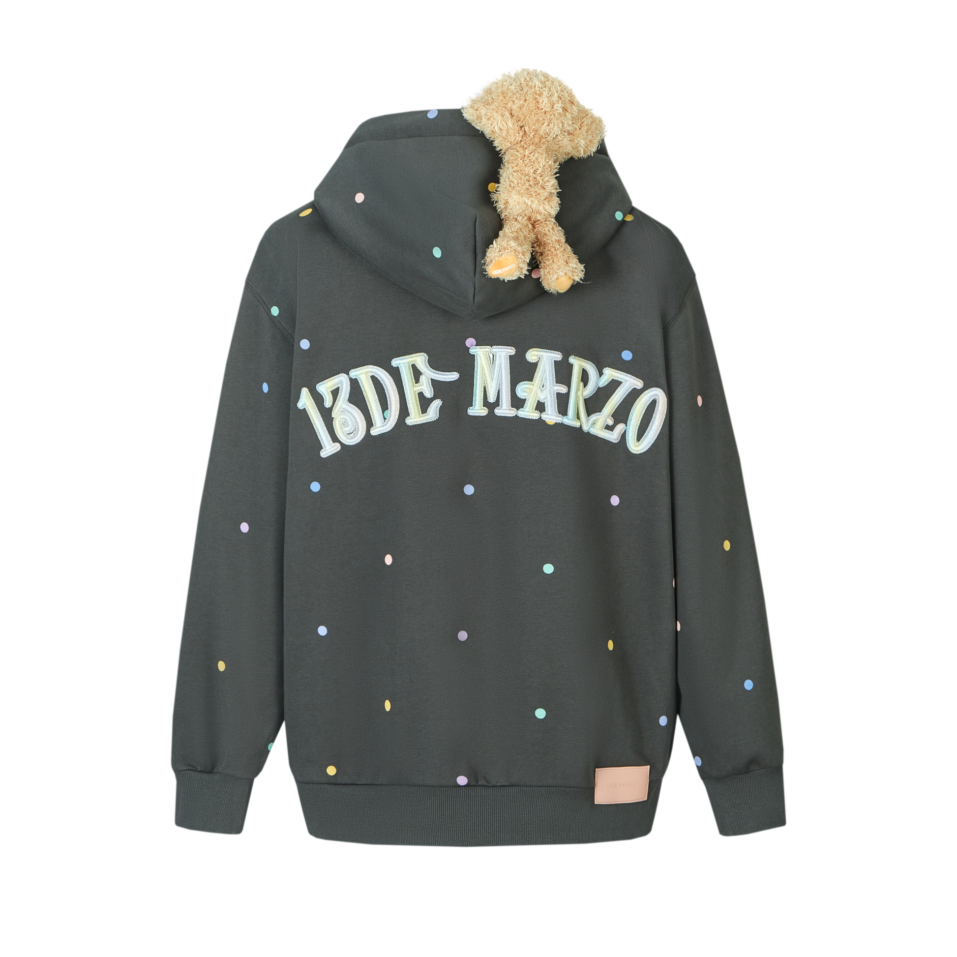 13DE MARZO Bear Colorful Dots Zip Hoodie 13DE MARZO Bear Colorful Dots Zip Hoodie