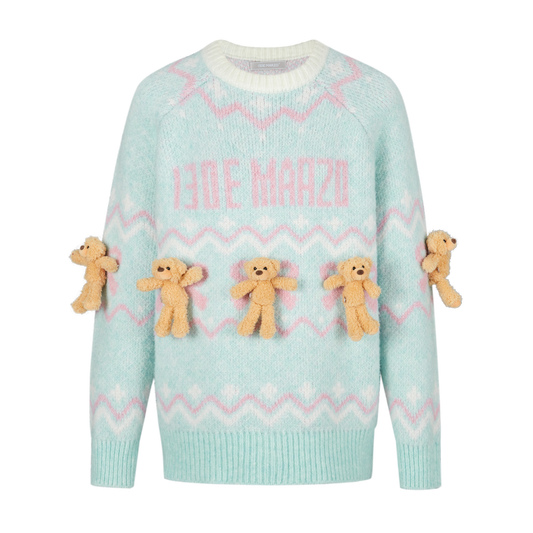 13DE MARZO Fair Isle Doozoo Knit Sweater