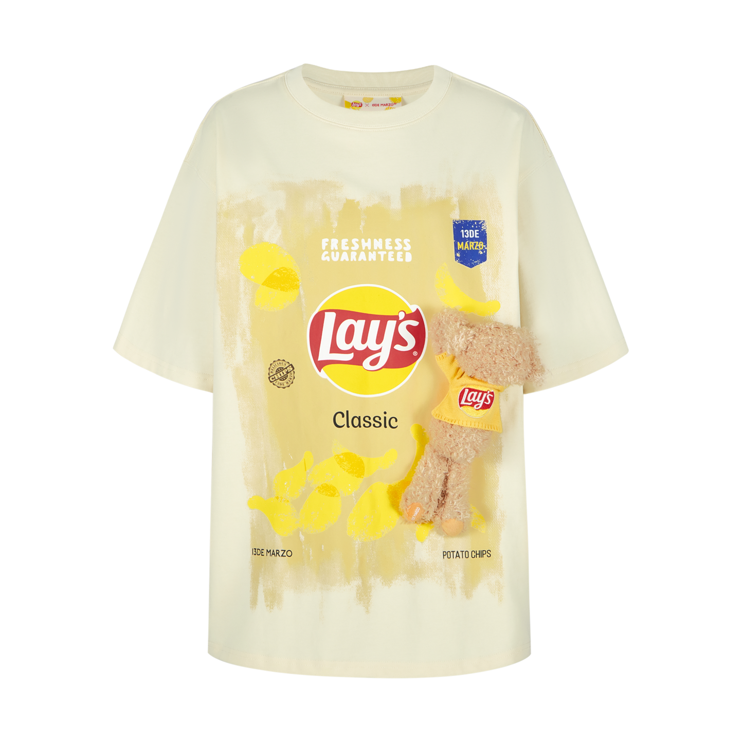 13DE MARZO Lay's Crayon Drawing T-shirt