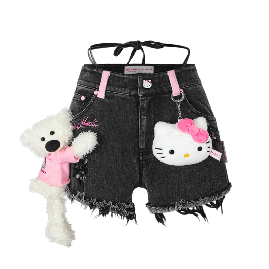 13DE MARZO Hello Kitty Denim Shorts