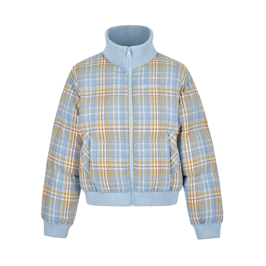 13DE MARZO Bear Retro Plaid Down Jacket