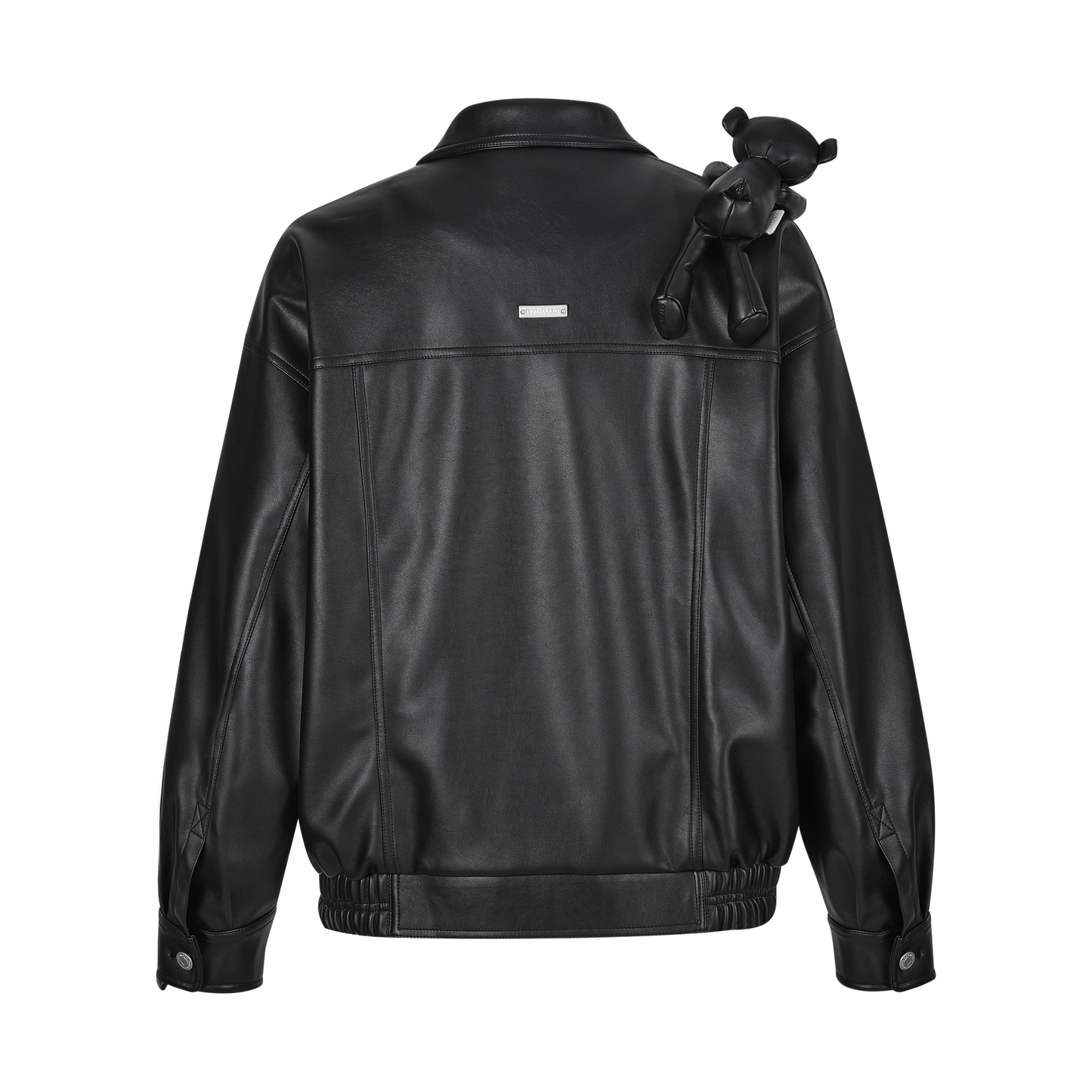 13DE MARZO Bear Dark Leather Jacket