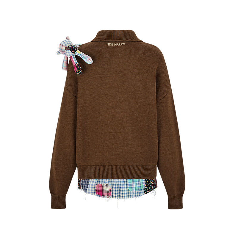 13DE MARZO Plaid Bear Polo Sweater - 13DE MARZO