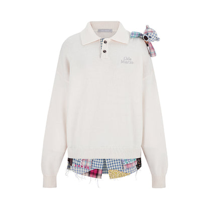 13DE MARZO Plaid Bear Polo Sweater - 13DE MARZO