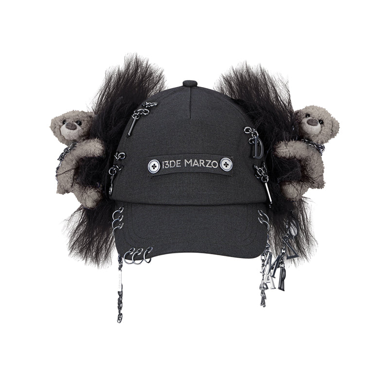 13DE MARZO Chains Fuzzy Ear Flap Cap - 13DE MARZO