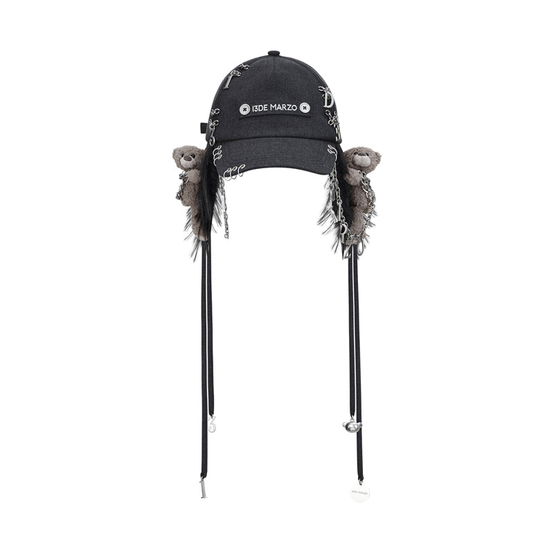 13DE MARZO Chains Fuzzy Ear Flap Cap - 13DE MARZO