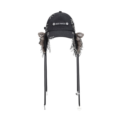 13DE MARZO Chains Fuzzy Ear Flap Cap - 13DE MARZO