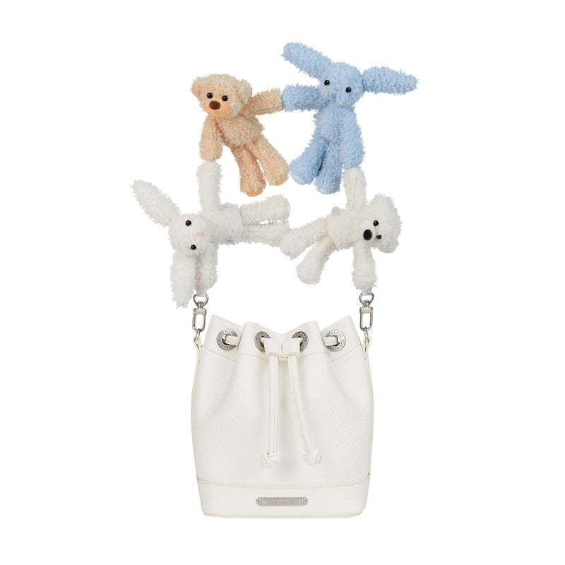 13DE MARZO Doozoo Backpack | White Rabbit & Brown Teddy Bear