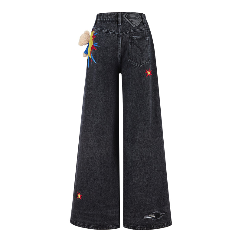 13DE MARZO Superman Bear 3D Pocket Jeans - 13DE MARZO