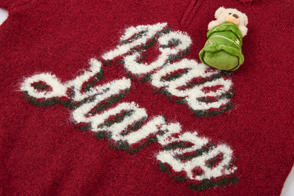 13DE MARZO Christmas Bear Polo Sweater