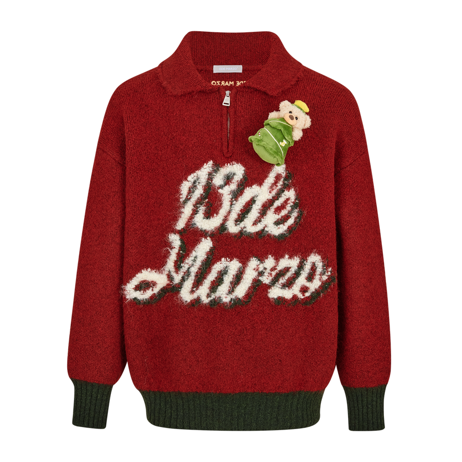 13DE MARZO Christmas Bear Polo Sweater - 13DE MARZO