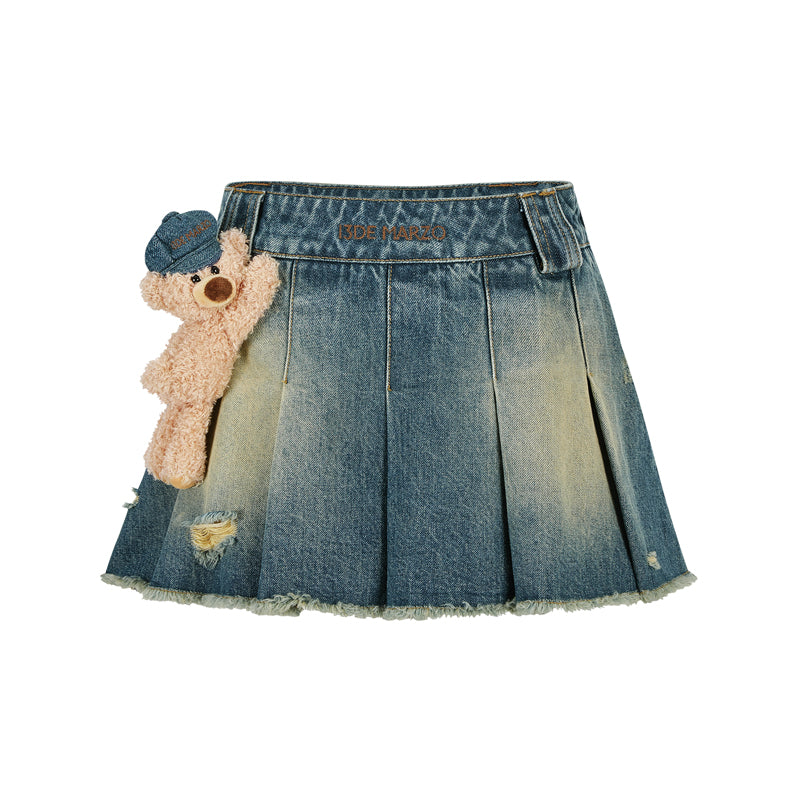 13DE MARZO Denim Frayed Skort - 13DE MARZO