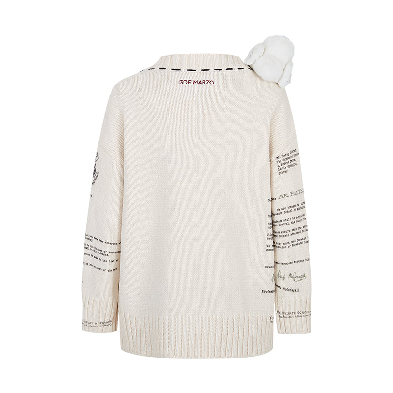 Harry Potter × 13DE MARZO Hedwig Hogwarts Offer Cardigan - 13DE MARZO