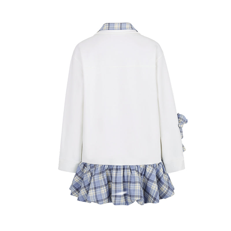 13DE MARZO Plaid Bear Collar Bud Dress - 13DE MARZO