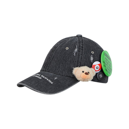 13DE MARZO Badge Denim Baseball Cap - 13DE MARZO