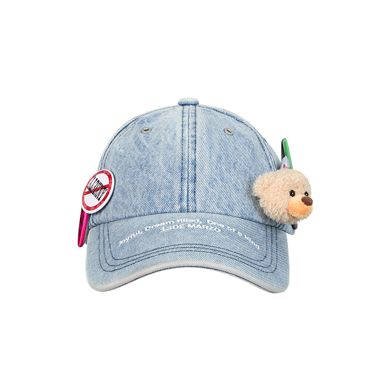 13DE MARZO Badge Denim Baseball Cap - 13DE MARZO