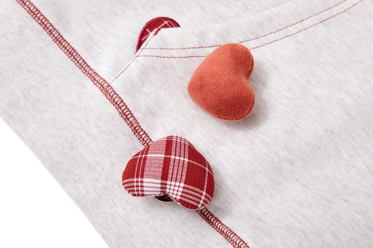 13DE MARZO Heart Bear Pocket Hoodie Grey