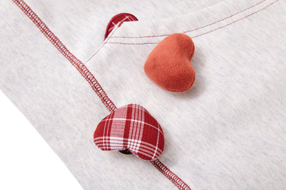 13DE MARZO Heart Bear Pocket Hoodie Grey