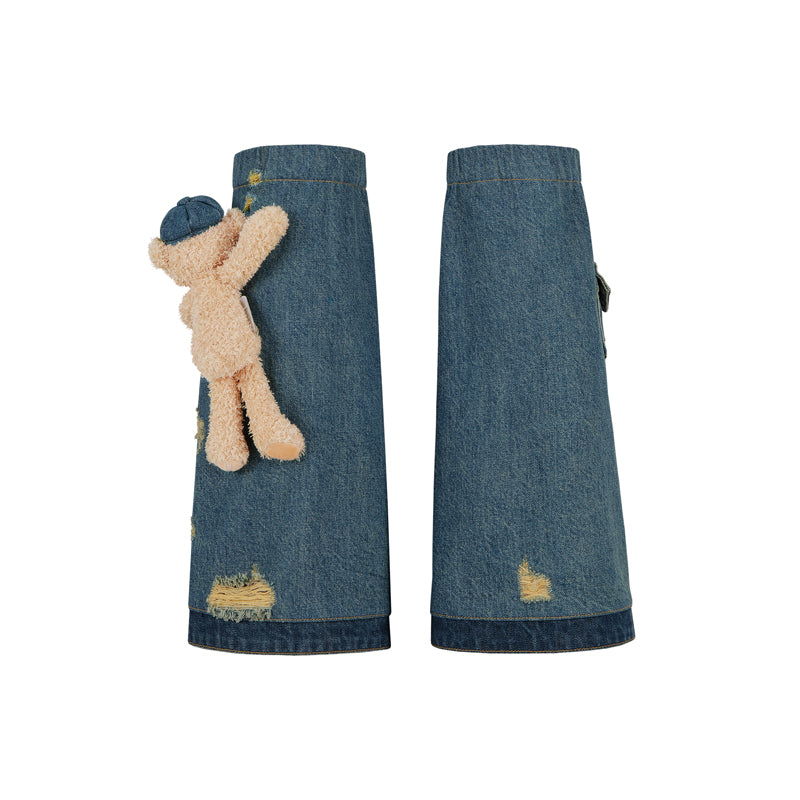 13DE MARZO Double-layer Denim Leg Warmers - 13DE MARZO