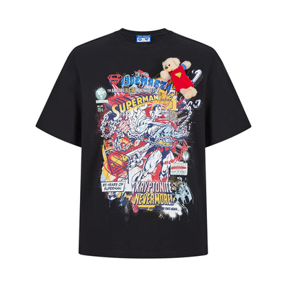 13DE MARZO Superman Bear Illustrated T-shirt - 13DE MARZO