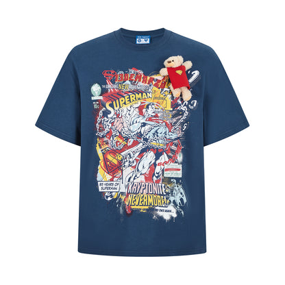 13DE MARZO Superman Bear Illustrated T-shirt - 13DE MARZO