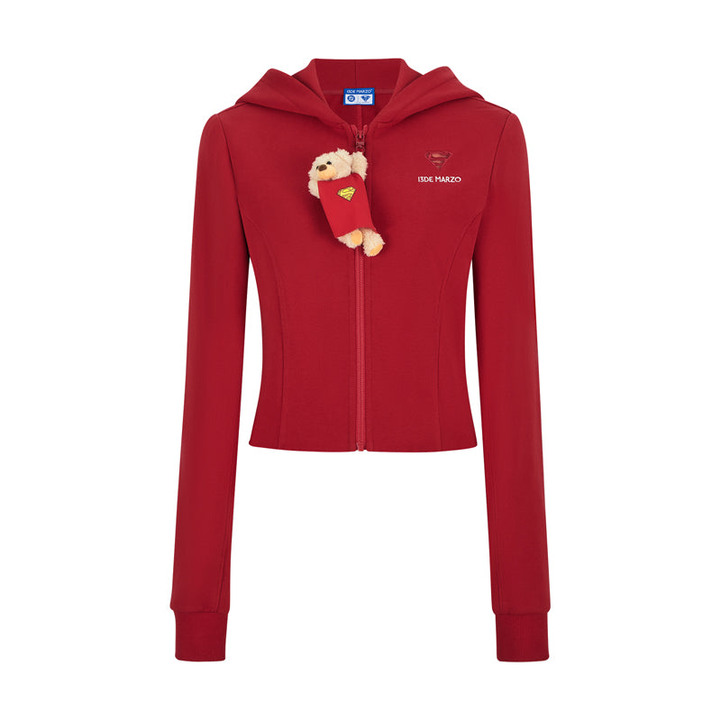13DE MARZO Superman Bear Slim-Fit Workout Jacket - 13DE MARZO