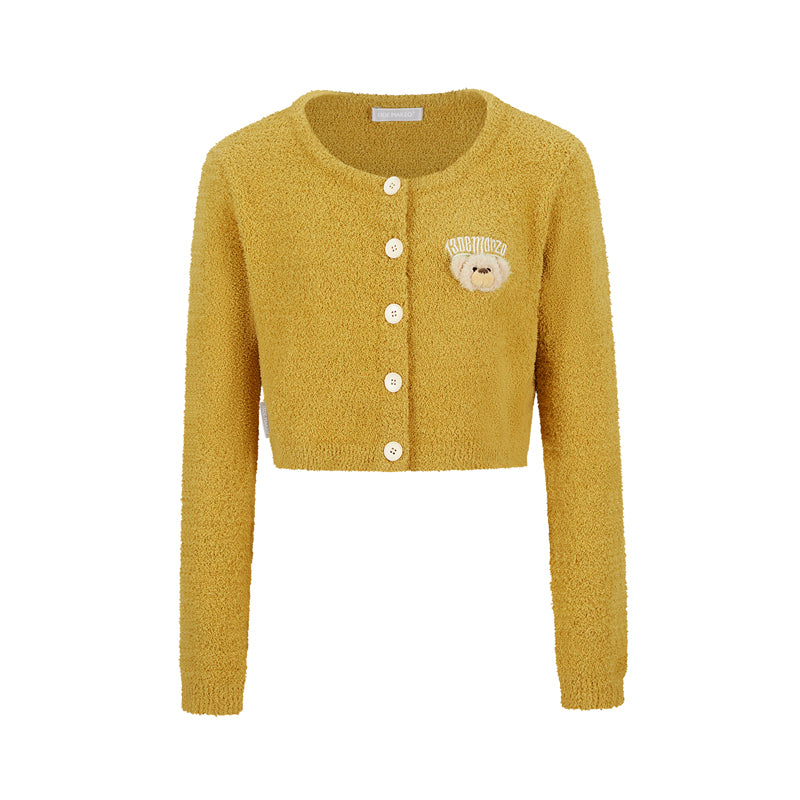 13DE MARZO Embroidered Plush Cardigan - 13DE MARZO