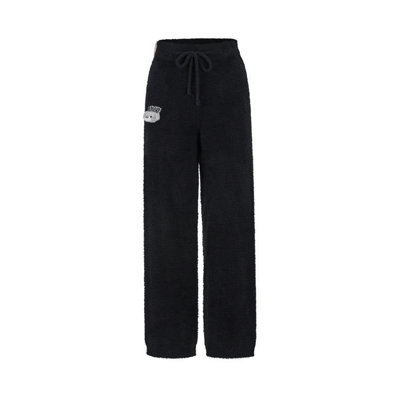 13DE MARZO Embroidered Plush Pants - 13DE MARZO