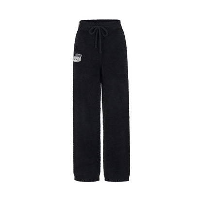 13DE MARZO Embroidered Plush Pants - 13DE MARZO