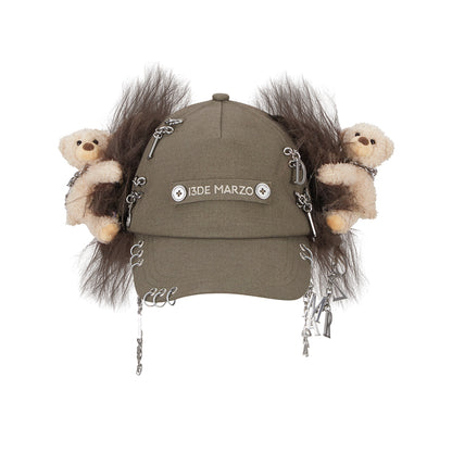 13DE MARZO Chains Fuzzy Ear Flap Cap - 13DE MARZO